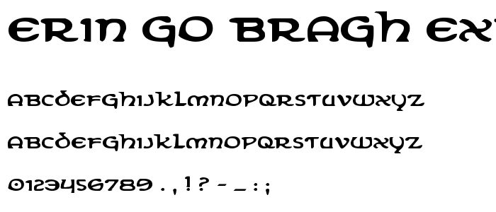 Erin Go Bragh Expanded font